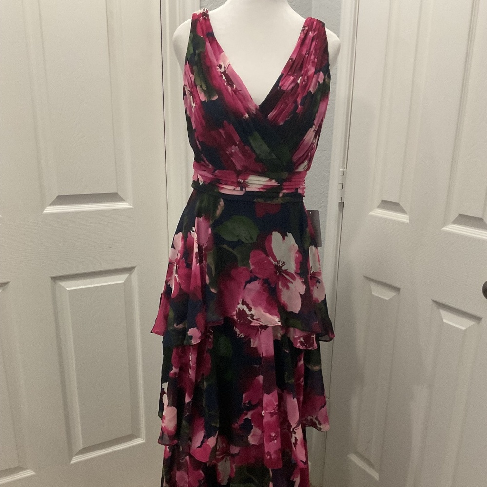 Floral Tiered Evening Dress